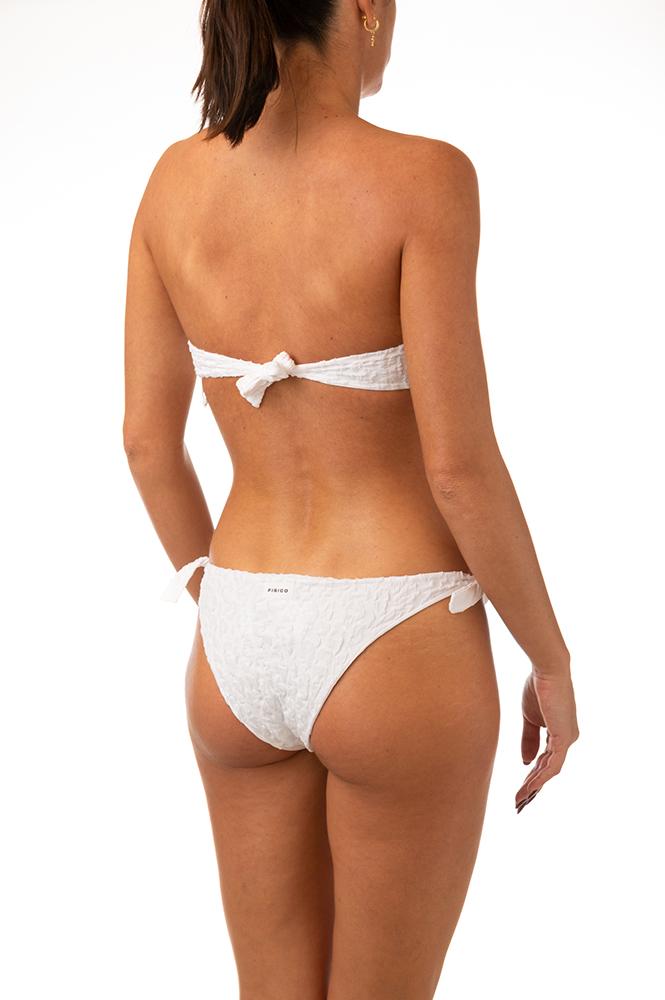 BIKINI Donna FISICO FASCIA  slip con fiocchi Bianco