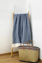 TELO MARE COTONE UNISEX  BLU ATHENA BLEU COMPTOIR DE LA PLAGE 
