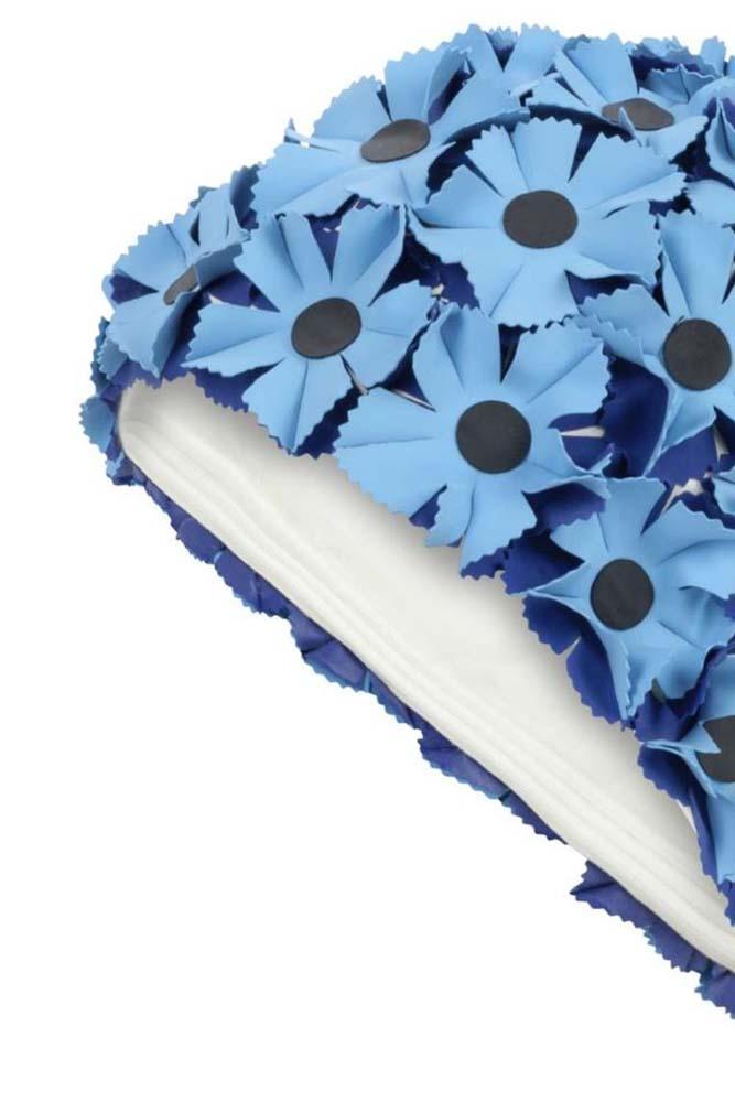 Fashy Cuffia Da Bagno In Nylon Con Fiore - Stile Retrò Per Nuoto Donna - Protezione Impermeabile Per Piscina E Spa - Taglia Unica