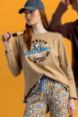 PIGIAMA DONNA CAMMELLO PEANUTS 63422 VARSITY PEANUTS 