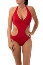 INTERO MODA DONNA  ROSSO SCURO CAMI RED VELVET BE BEACH 