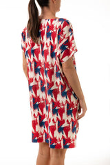KAFTANO DONNA  ROSSO/BLU CLEO CILE BE BEACH 