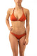 BIKINI Donna PIN UP TRIANGOLO  slip brasiliana con lacci Arancio