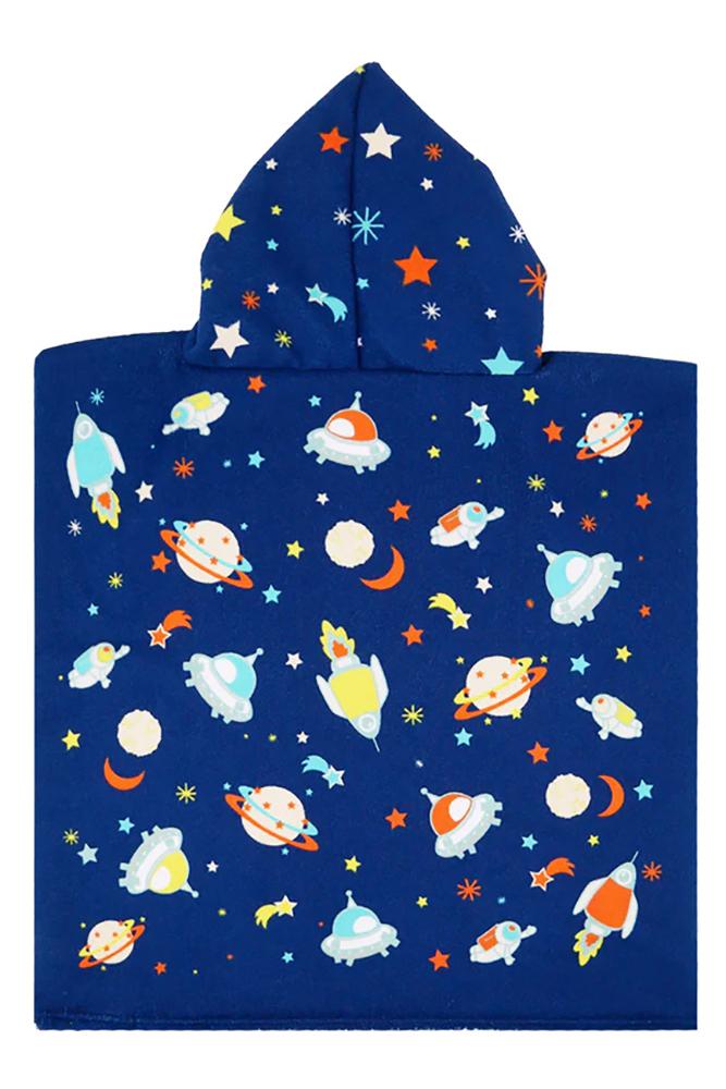 ACCAPPATOIO MICROFIBRA BAMBINO  BLU PONCHODREAMY GALAXY COMPTOIR DE LA PLAGE 