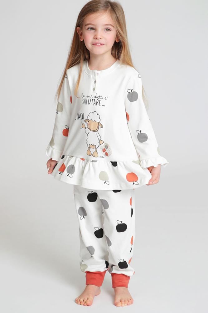PIGIAMA BAMBINA  BIANCO