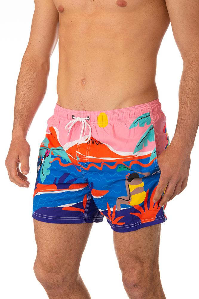BOXER MOLLA UOMO  ROSA M504 3103D SUNDEK 