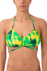 MIX REGGISENO BRASSIERE DONNA  VERDE/GIALLO GEMMAFAN BRASILE BE BEACH 