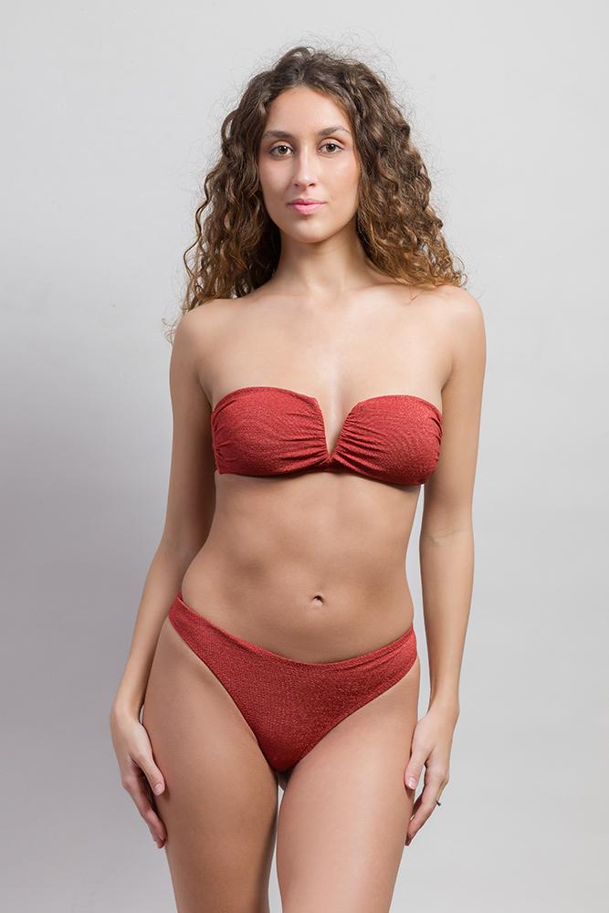 BIKINI Donna FXXK FASCIA  slip brasiliana Ruggine
