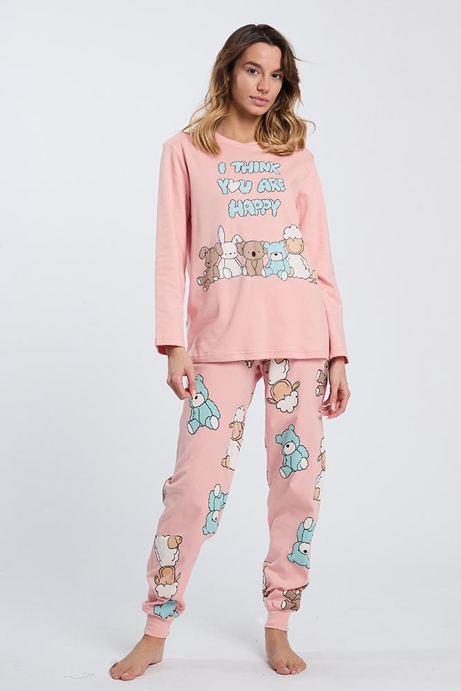PIGIAMA DONNA ROSA 6692 BEAR HAPPY PEOPLE 