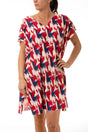 KAFTANO DONNA  ROSSO/BLU CLEO CILE BE BEACH 