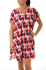 KAFTANO DONNA  ROSSO/BLU CLEO CILE BE BEACH 
