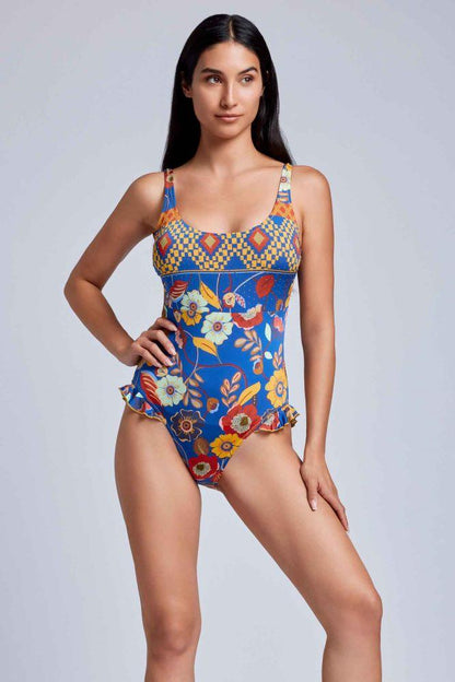 INTERO  IMBOTTITO DONNA  BLU VI24-022 MULTICOLOR VACANZE ITALIANE 