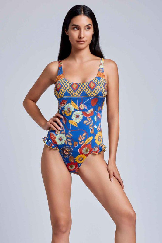 INTERO  IMBOTTITO DONNA  BLU VI24-022 MULTICOLOR VACANZE ITALIANE 