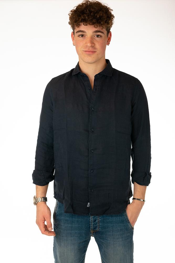MAGLIA CAMICIA UOMO  BLU