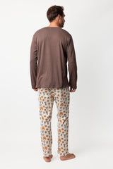 PIGIAMA UOMO CIOCCOLATO PEANUTS 63906 LOVE DINNER PEANUTS 