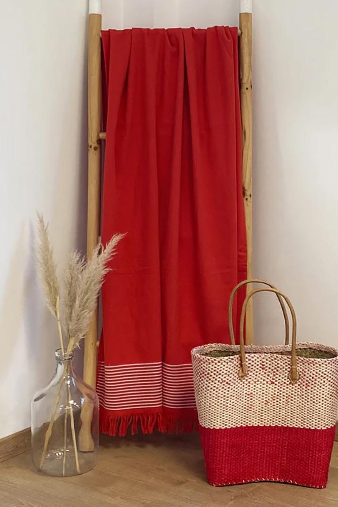 TELO MARE SPUGNA UNISEX  ROSSO