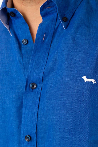 MAGLIA CAMICIA UOMO  AZZURRO CRL014 010883 854 HARMONT&BLAINE 