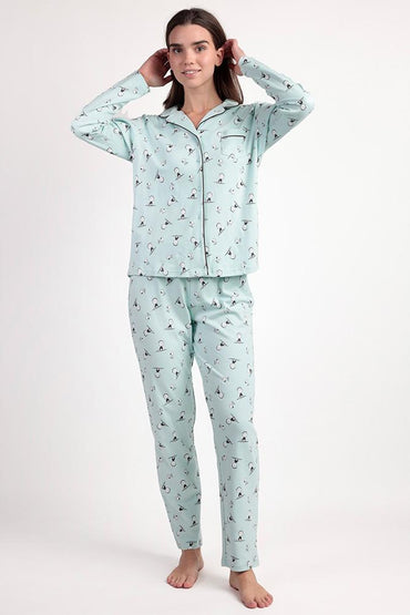 PIGIAMA DONNA AZZURRO PEANUTS 63488 ABIERTO SLEEP PEANUTS 