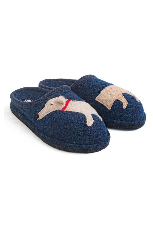 PANTOFOLE AUTUNNO/INVERNO UNISEX  BLU DOGGY WALKSTOFF HAFLINGER 