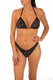 BIKINI Donna PIN UP TRIANGOLO  slip brasiliana Nero