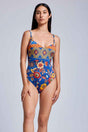 INTERO Donna VACANZE ITALIANE con ferretto  slip brasiliana Blu