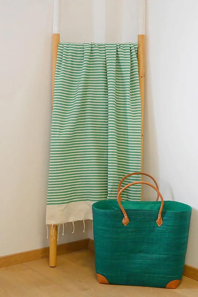 TELO MARE COTONE UNISEX  VERDE YADARA VERDE SMERALDO COMPTOIR DE LA PLAGE 