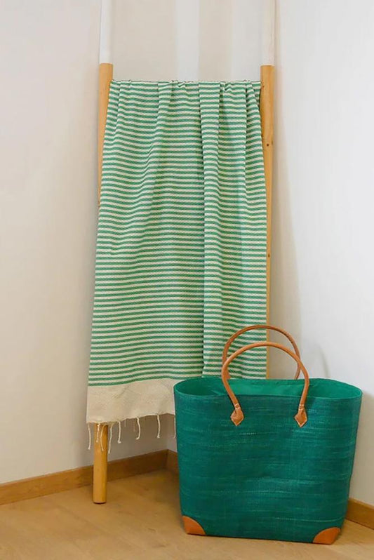 TELO MARE COTONE UNISEX  VERDE YADARA VERDE SMERALDO COMPTOIR DE LA PLAGE 