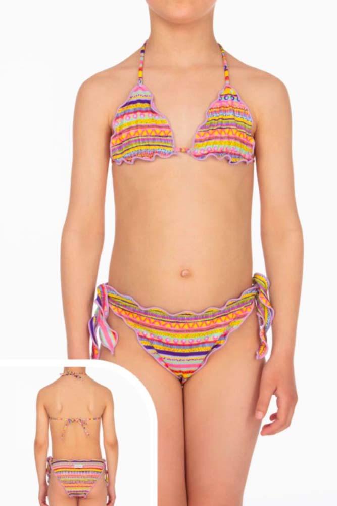 BIKINI TRIANGOLO BAMBINA  FUCSIA