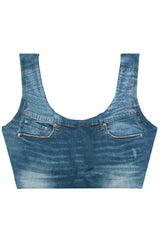 MIX REGGISENO BRASSIERE DONNA  BLU CROP TOP BLUE JEANS HAPPY UNDIES 