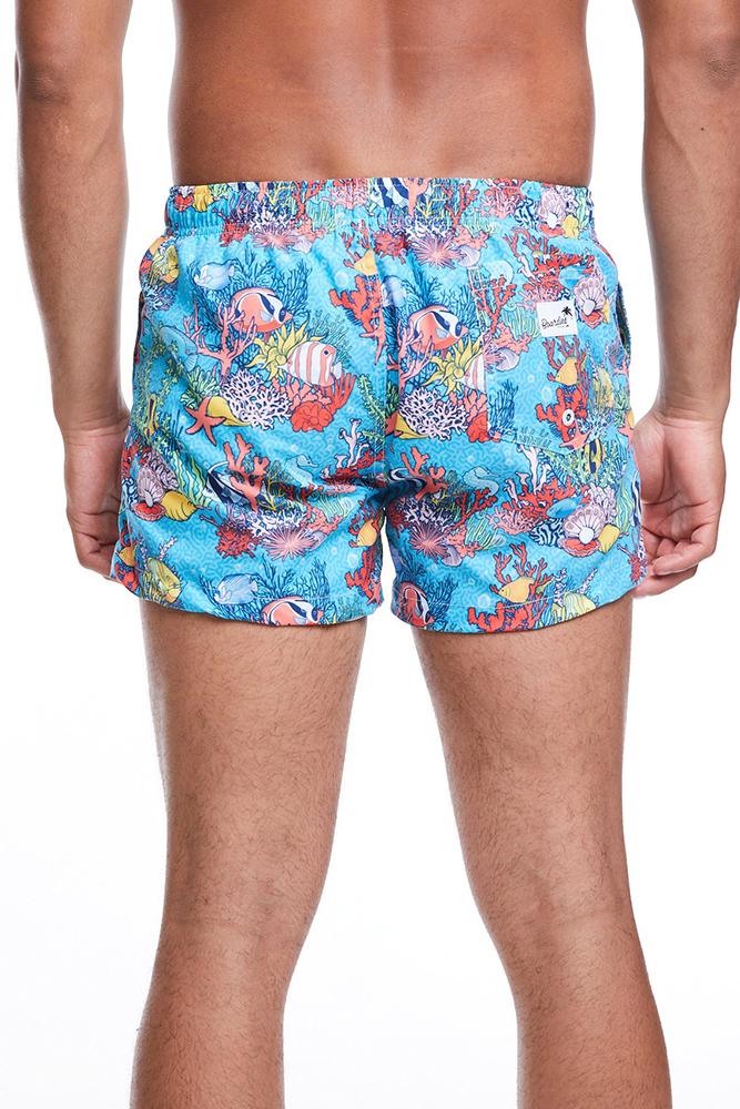 BOXER Uomo BOARDIES con elastico  CORTO Rosso
