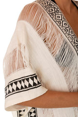 KAFTANO DONNA  BEIGE BIANCO KI566 BLACK PAHIESA 