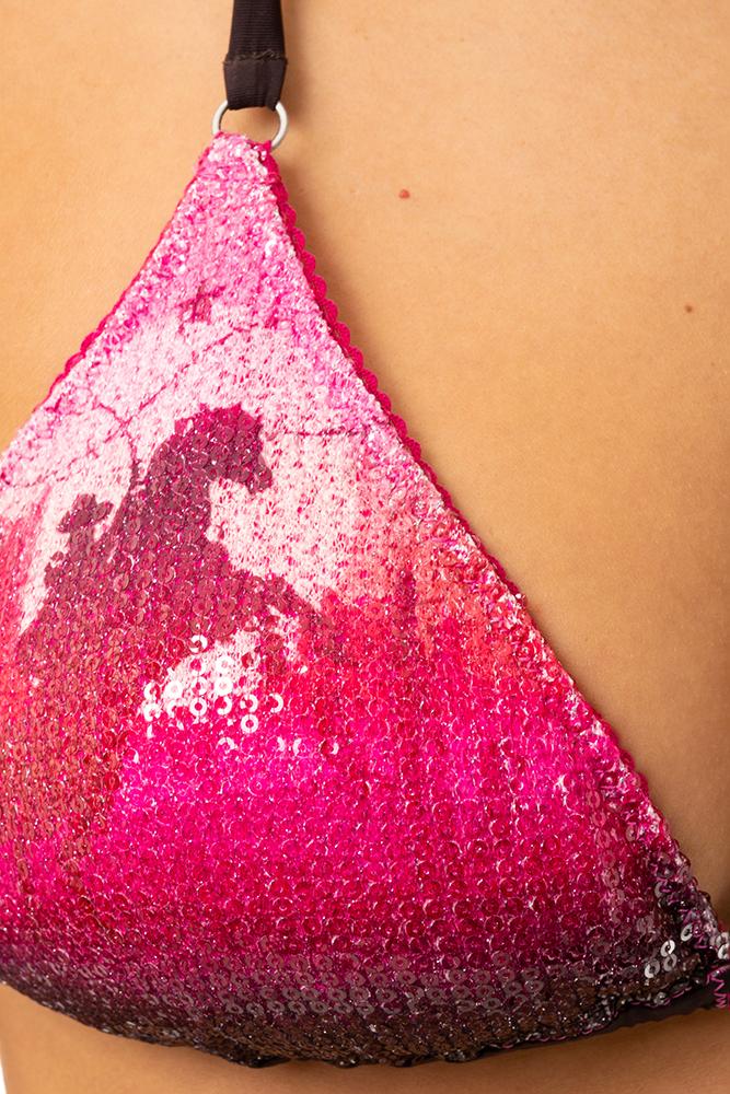 BIKINI TRIANGOLO DONNA  FUCSIA PF039CS 028 PIN UP 