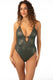 INTERO Donna PIN UP Imbottito  slip brasiliana Verde