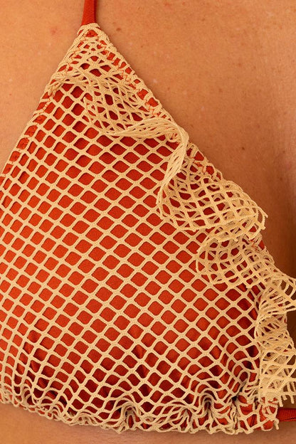 BIKINI TRIANGOLO DONNA  ARANCIO PF002F 12 PIN UP 