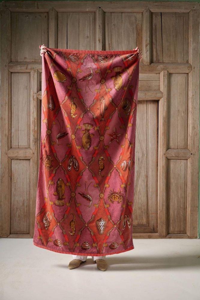 TELO MARE SPUGNA DONNA  ROSA/ROSSO PIP329675 PINK PIP STUDIO 