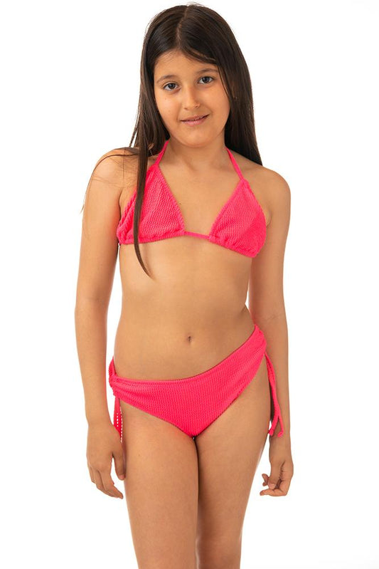 BIKINI BAMBINA FXXK TRIANGOLO  slip regolare Fucsia