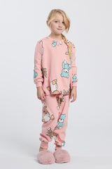 PIGIAMA BAMBINA ROSA 6694 BEAR HAPPY PEOPLE 