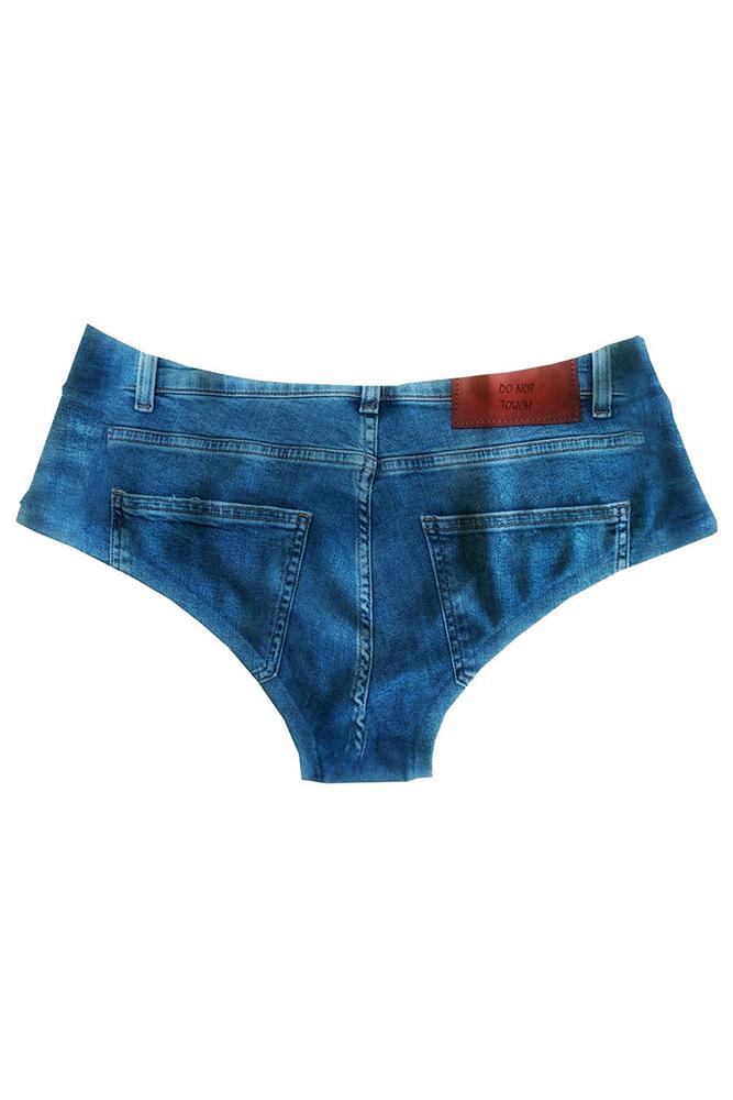 MIX SLIP DONNA  BLU HIPSTERS BLUE JEANS HAPPY UNDIES 