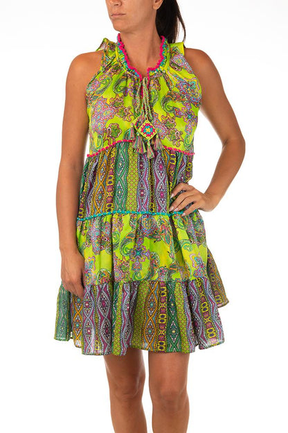 ABITO DONNA  VERDE DE131 20 VERDE LAETITIA BEACHWEAR 