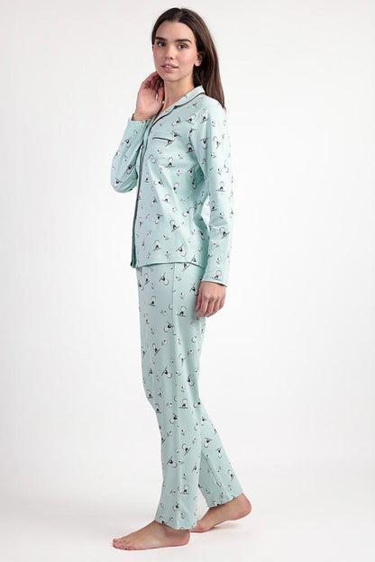 PIGIAMA DONNA AZZURRO PEANUTS 63488 ABIERTO SLEEP PEANUTS 