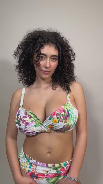 BIKINI Donna ROIDAL FERRETTO Coppa D slip coprente Bianco