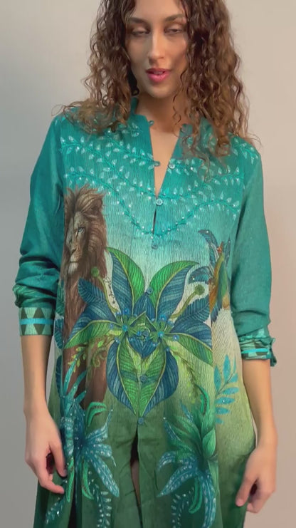 KAFTANO Donna PIN UP   CORTO Verde fantasia