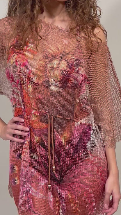 KAFTANO Donna PIN UP   CORTO Rosa fantasia