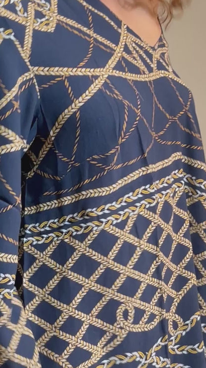 KAFTANO Donna CHARMLINE   CORTO Blu/oro