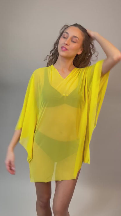 KAFTANO Donna FISICO   CORTO Limone