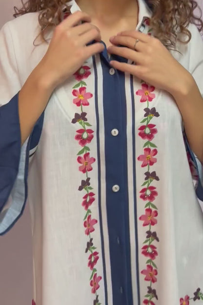 ABITO Donna RAFFAELA D'ANGELO   CORTO Bianco/blu