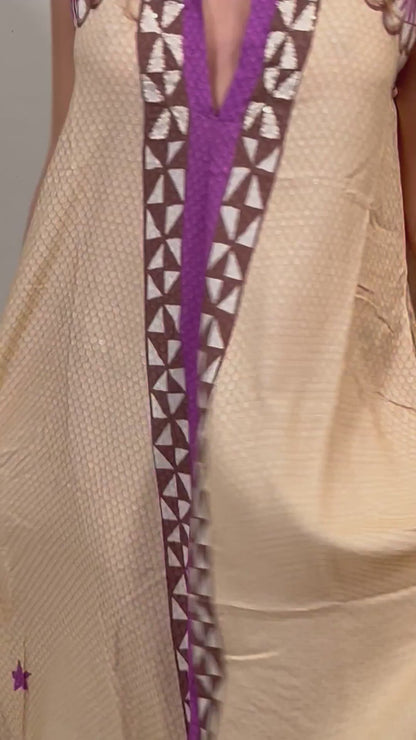 ABITO Donna PIN UP   LUNGO Fantasia beige/viola