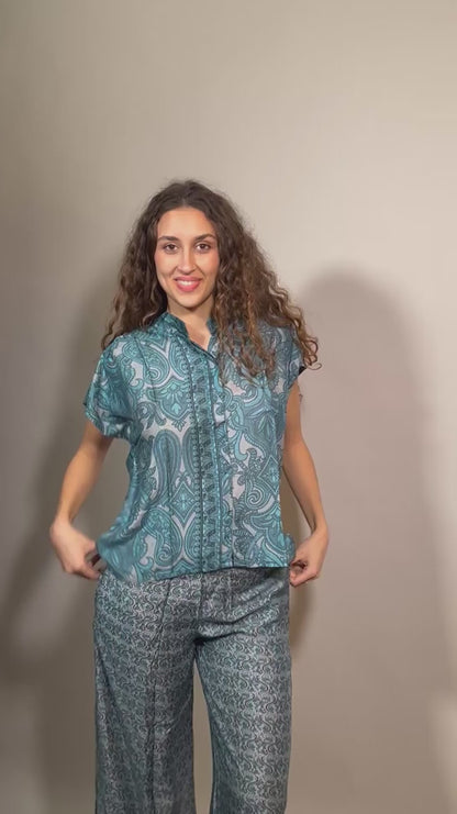 PANTALONE Donna PAHIESA   LUNGO Azzurro