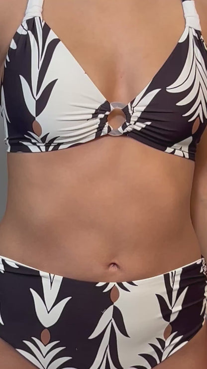 BIKINI Donna IU RITA MENNOIA BRASSIERE  slip Alto Nero