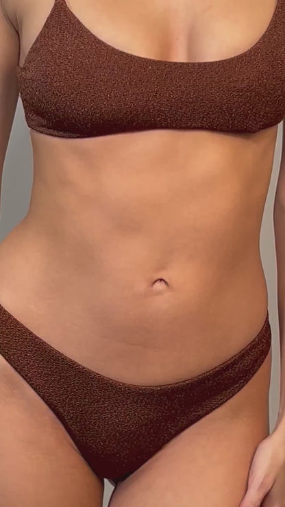 BIKINI Donna FXXK BRASSIERE  slip brasiliana Marrone